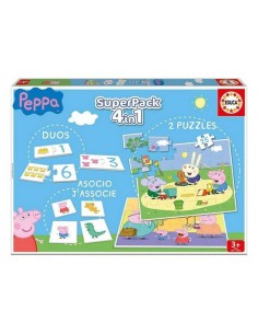 Educational Game Peppa Pig SuperPack 4 in 1 Educa Multicolour (Spanish)